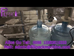 ১২০ বিপিএইচ ব্যারেল জল ভর্তি মেশিন, নির্দিষ্ট ভর্তি হেড এবং সমস্ত SUS304 পাইপলাইন সহ