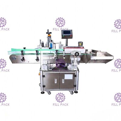 টাচ স্ক্রিন SUS304 রাউন্ড বোতল লেবেলিং মেশিন